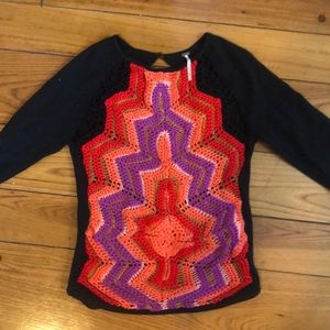 Free people crochet tee xs